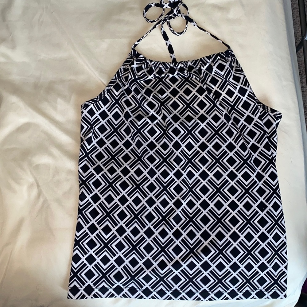 Black and White Patterned Halter Top